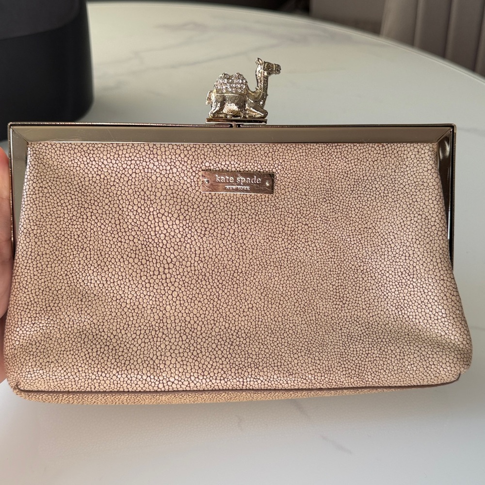 Kate Spade Gold Camel Clasp Clutch